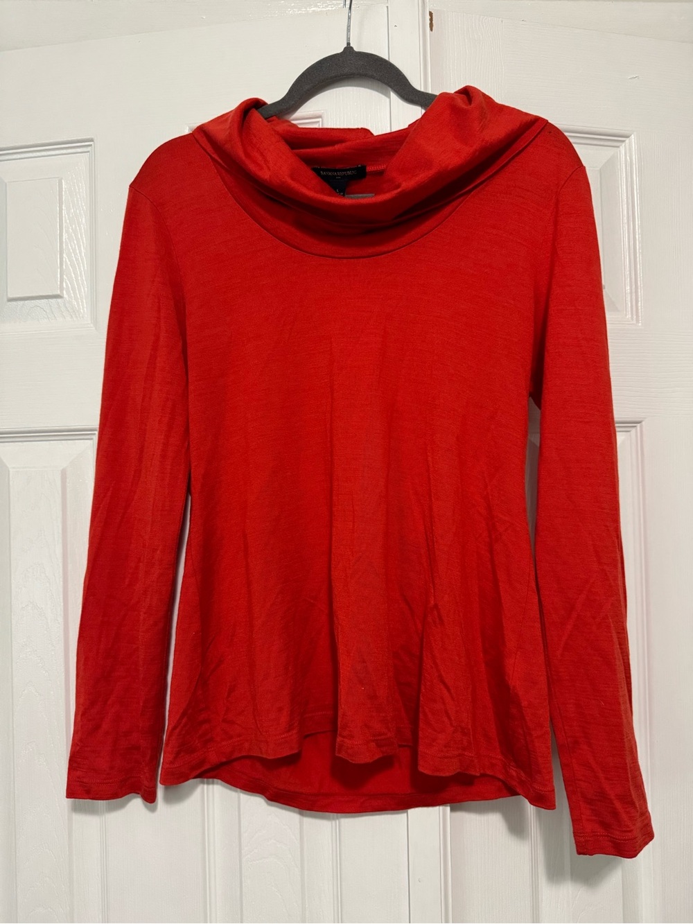 Banana Republic Red Cowl Neck Knit Top